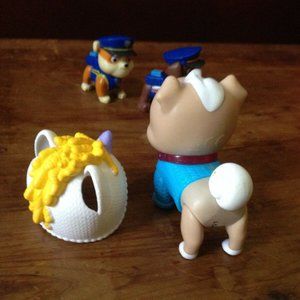 Paw Patrol Police Action Pack Toy Figures Lot Set Of 3 Dogs Pups Large w/ Light